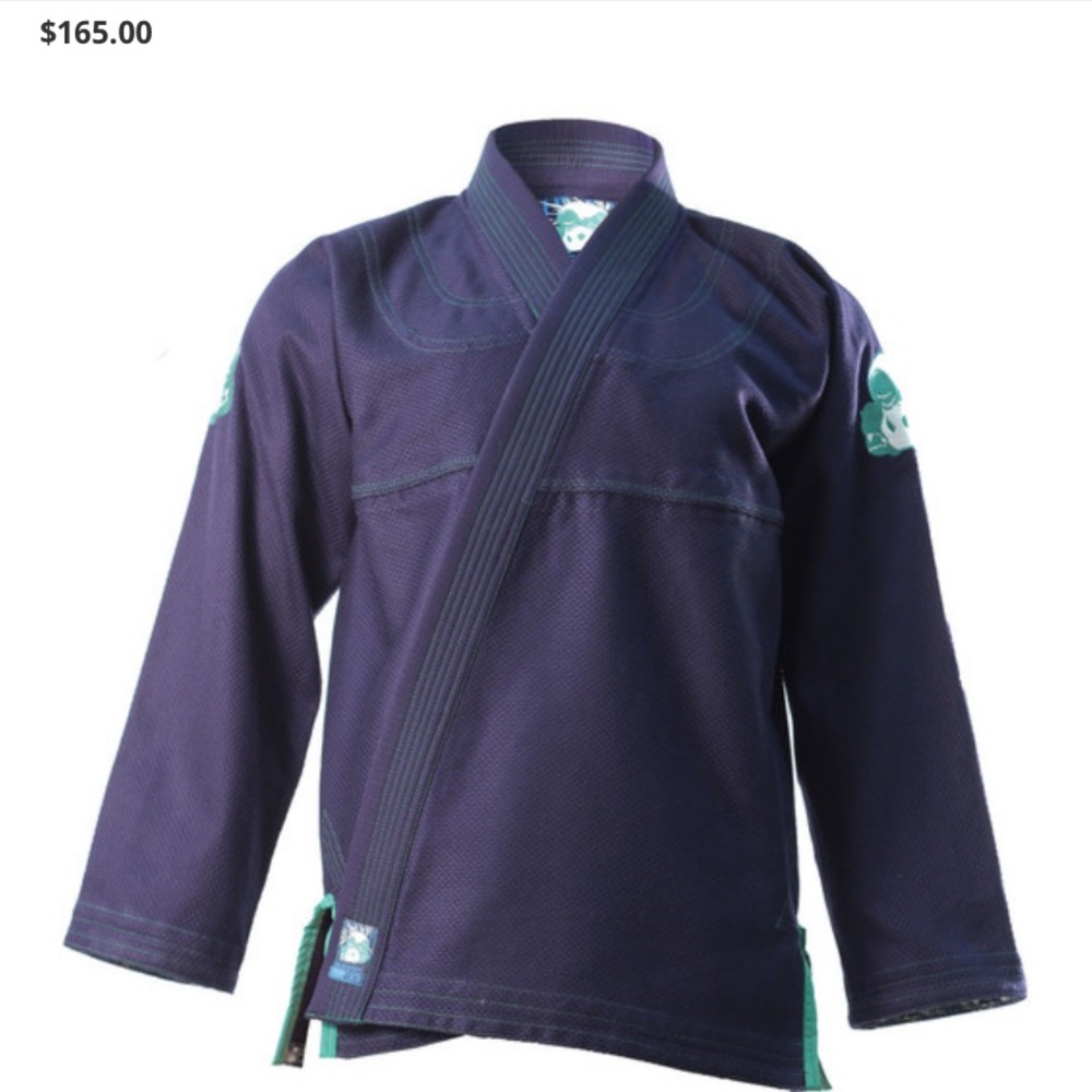 Inverted panda bamboo gi A0 navy blue small